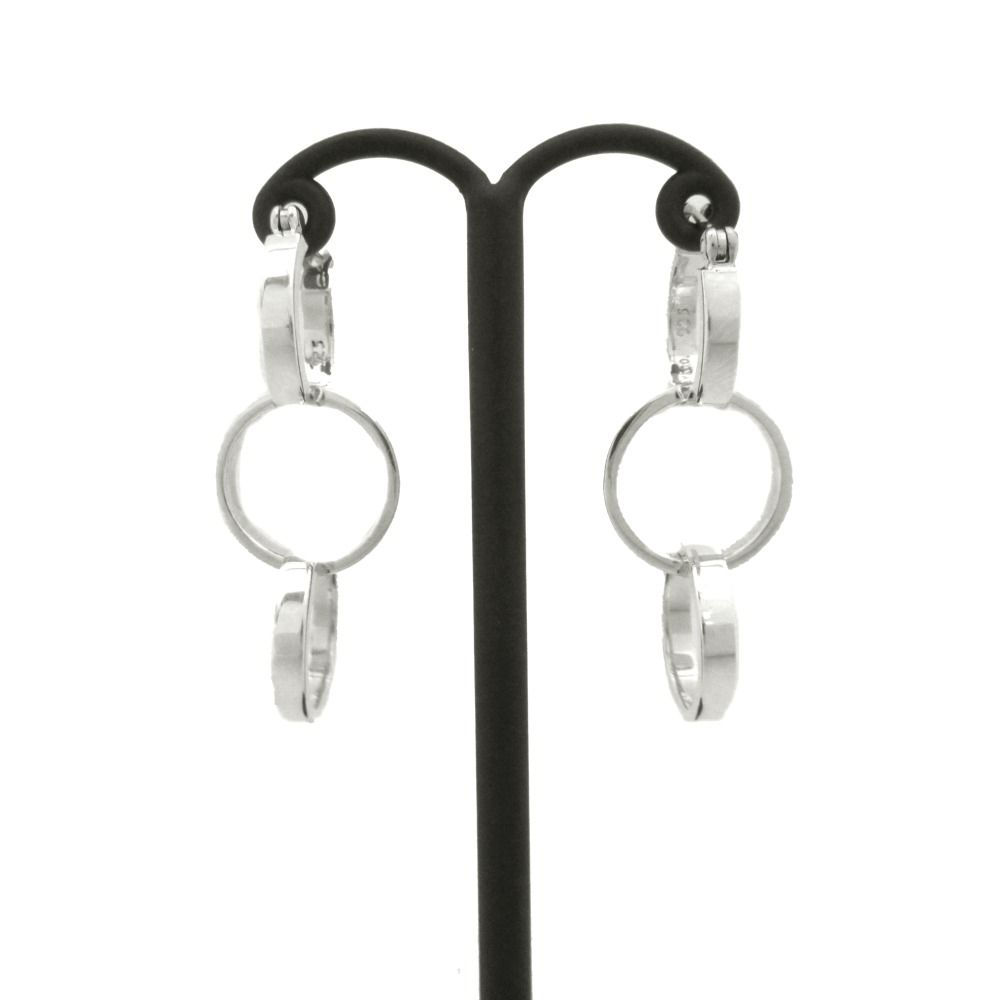 Tiffany & Co Polished Triple Hoop Earrings Silver — view 2