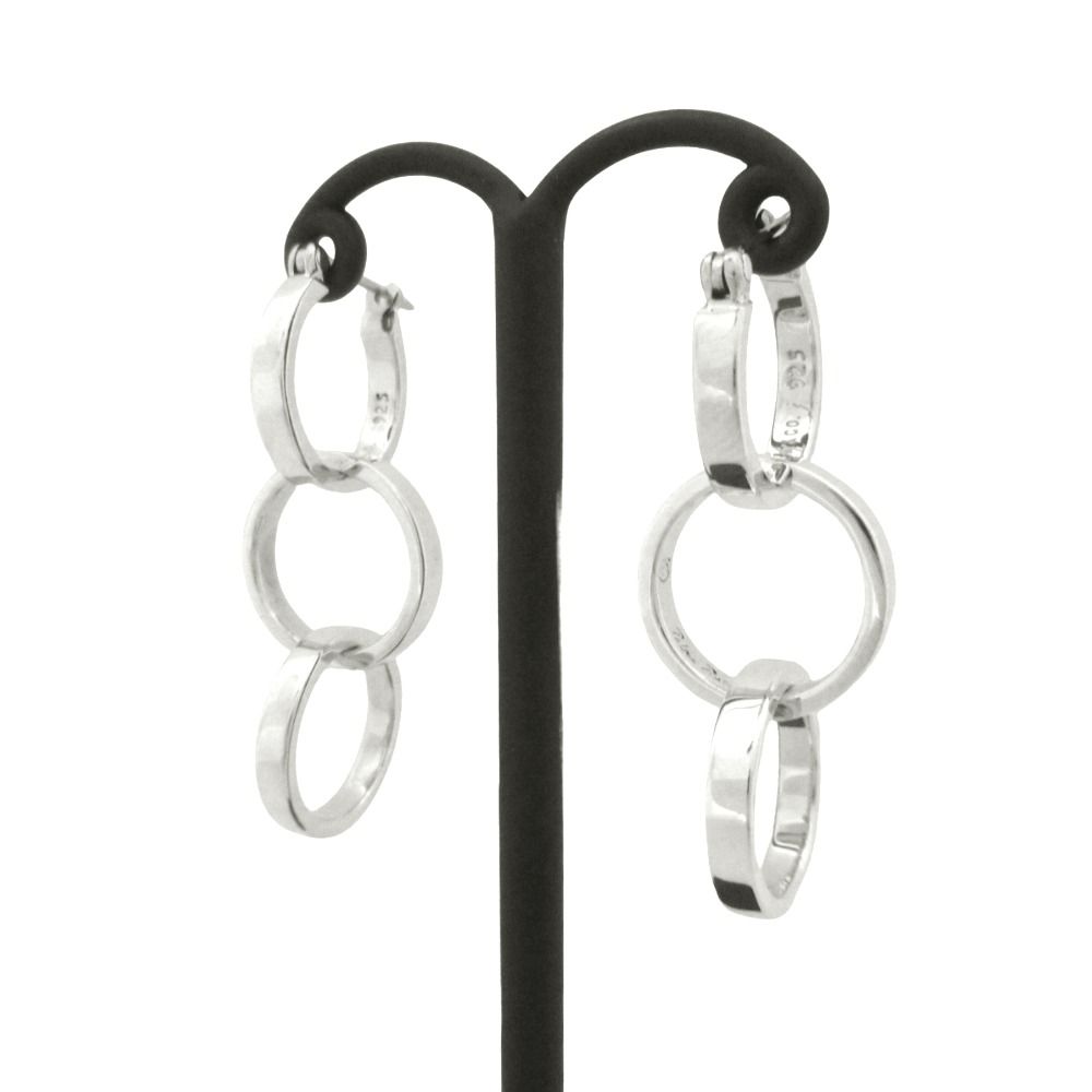 Tiffany & Co Polished Triple Hoop Earrings Silver