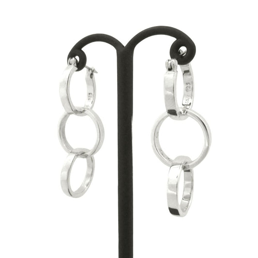 Tiffany & Co Polished Triple Hoop Earrings Silver