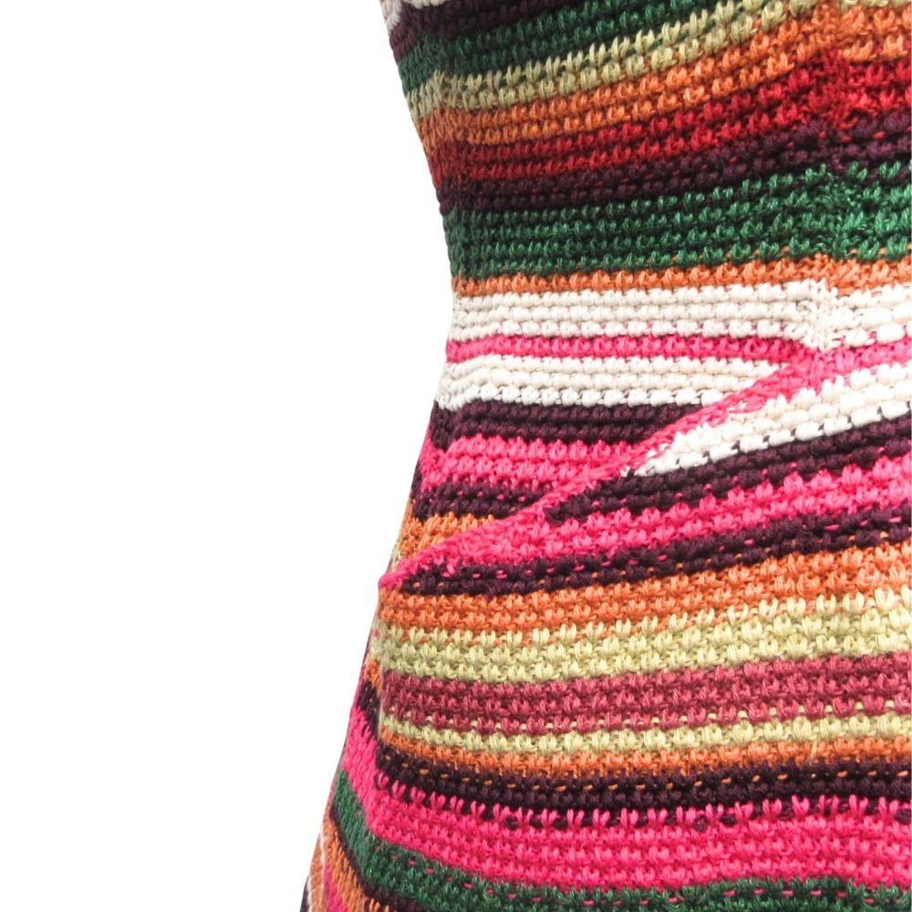 Dior Linen Cotton Knit Double Jacket Blue Cardigan Pink Multi — view 8