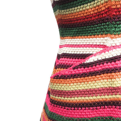 Dior Linen Cotton Knit Double Jacket Blue Cardigan Pink Multi — view 8