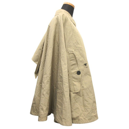 Dior Poncho Cape Coat Jacket Logo Embroidery S Beige — view 3