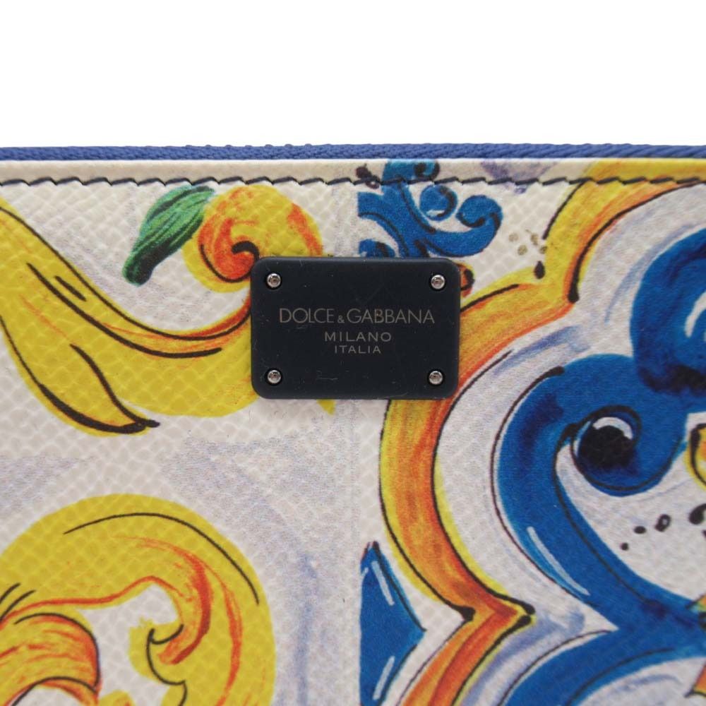 Dolce & Gabbana Majolica Print Wallet Round Zip Multicolor — view 5