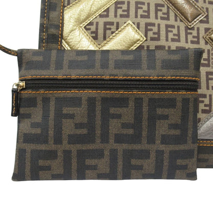 Fendi Zucca Zucchino Tote Pouch Brown Beige — view 7