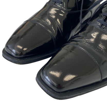 Hermes Straight Tip Square Toe Patent Leather Dress Shoes 37.5 Black — view 5