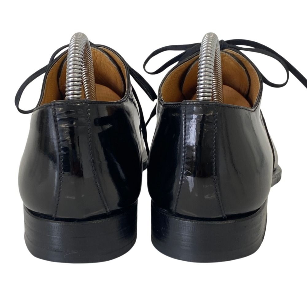 Hermes Straight Tip Square Toe Patent Leather Dress Shoes 37.5 Black — view 4