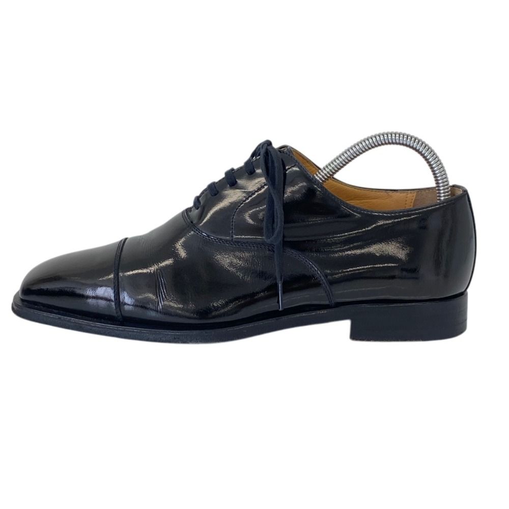 Hermes Straight Tip Square Toe Patent Leather Dress Shoes 37.5 Black — view 3