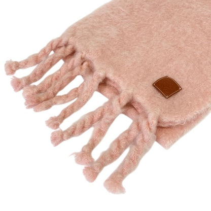 Loewe Mohair Fringe Long Scarf Shawl Light Pink — view 3