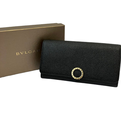 Bvlgari B-zero Logo Clip Leather Wallet Black