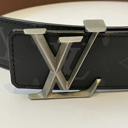 Louis Vuitton Ceinture LV Initial Pyramid Monogram Illusion Leather Belt Black — view 5