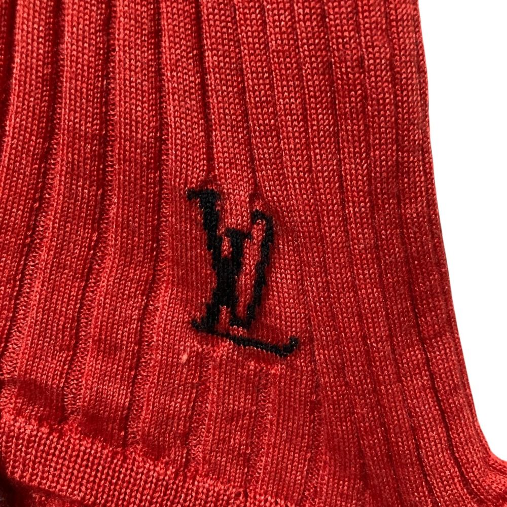 Louis Vuitton LV Logo Wool Silk Rib Knit Sweater Hvb XS Red — view 4