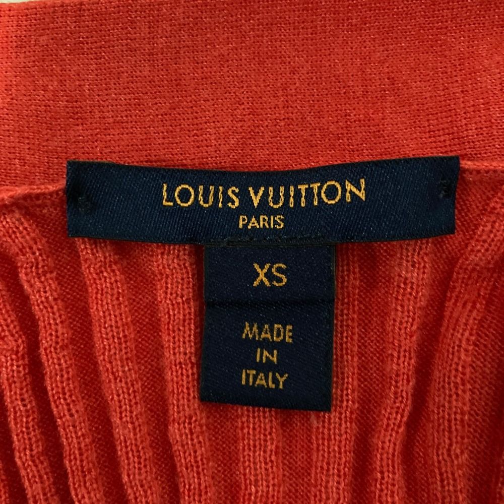 Louis Vuitton LV Logo Wool Silk Rib Knit Sweater Hvb XS Red — view 5