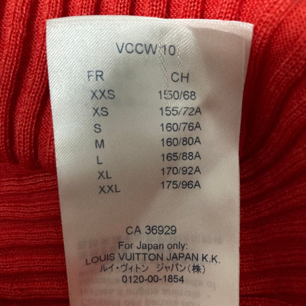 Louis Vuitton LV Logo Wool Silk Rib Knit Sweater Hvb XS Red — view 6