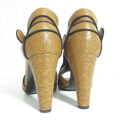 Hermes Perforated Leather Sandals 36.5 Brown — view 4