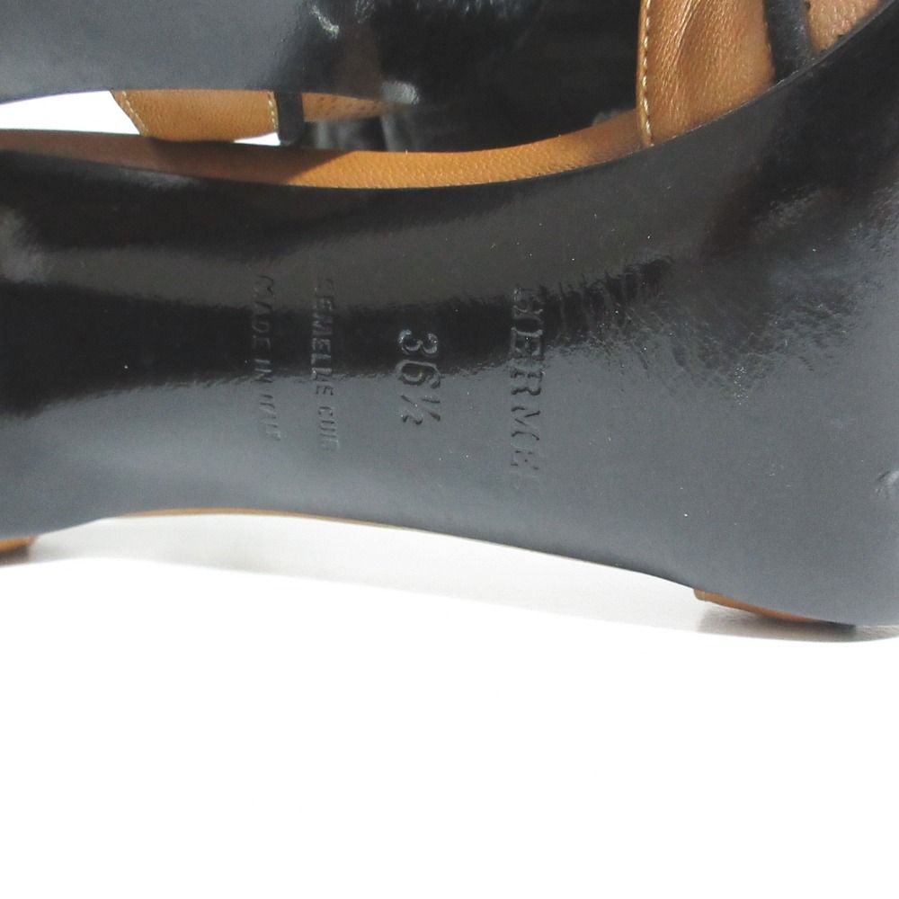 Hermes Perforated Leather Sandals 36.5 Brown — view 8