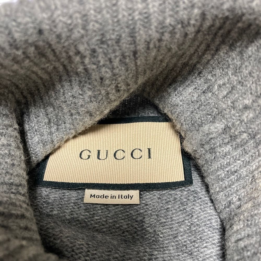 Gucci Turtleneck Wool Knit Sweater M 175 Gray — view 5