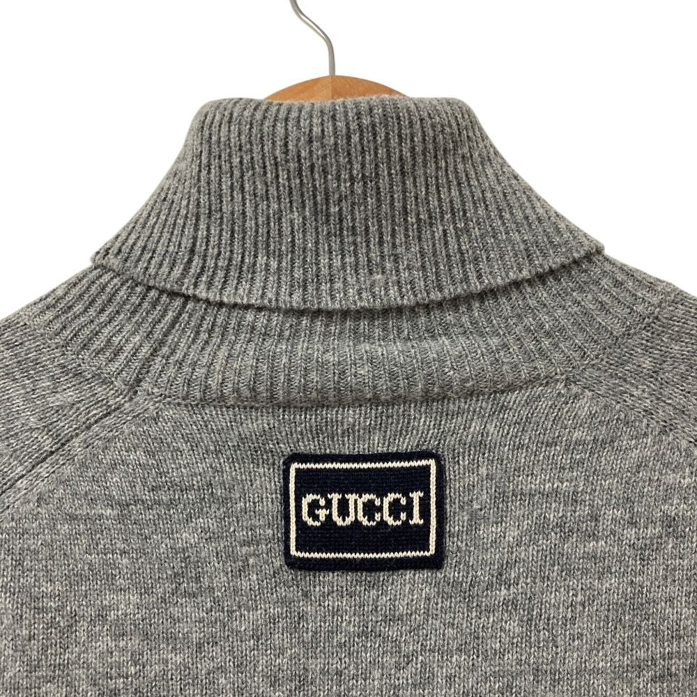 Gucci Turtleneck Wool Knit Sweater M 175 Gray — view 3