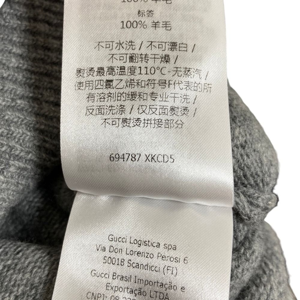 Gucci Turtleneck Wool Knit Sweater M 175 Gray — view 8