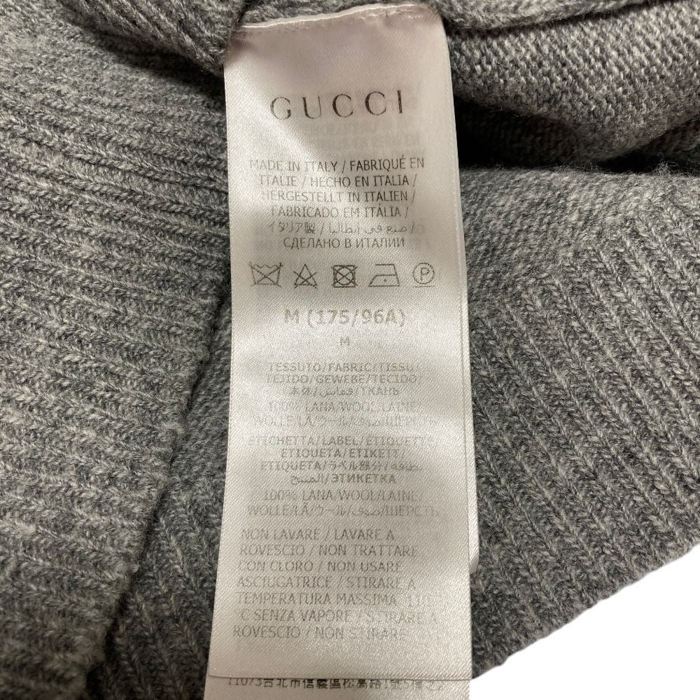 Gucci Turtleneck Wool Knit Sweater M 175 Gray — view 6