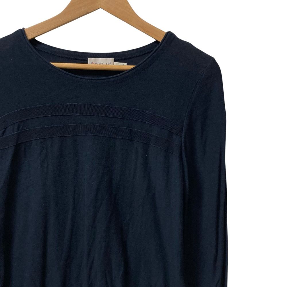 Moncler Maglia Tricot Girlocollo Long Sleeve Knit Top S Navy Sweater — view 2