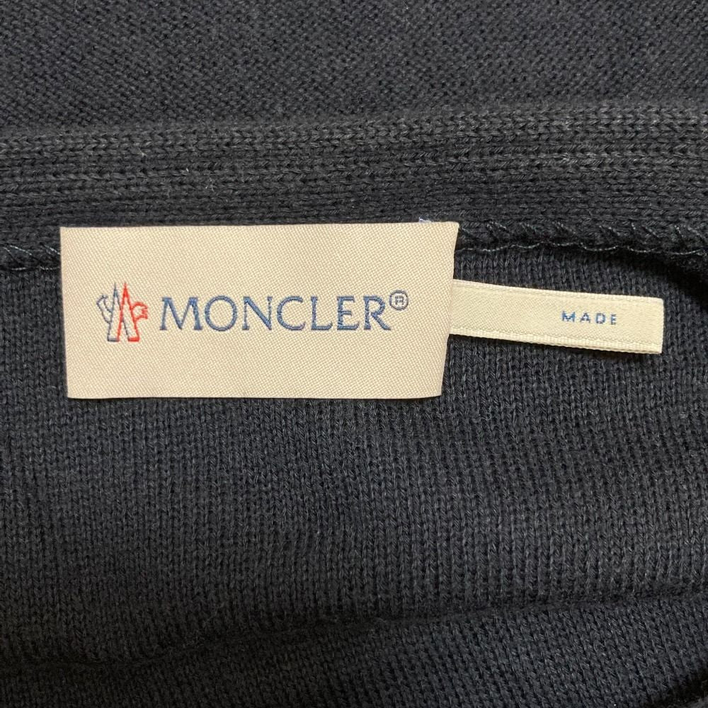 Moncler Maglia Tricot Girlocollo Long Sleeve Knit Top S Navy Sweater — view 4