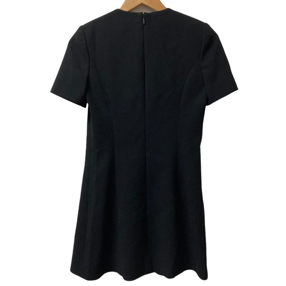 Saint Laurent Paris Wool Half Sleeve Dress 160 Black — view 3