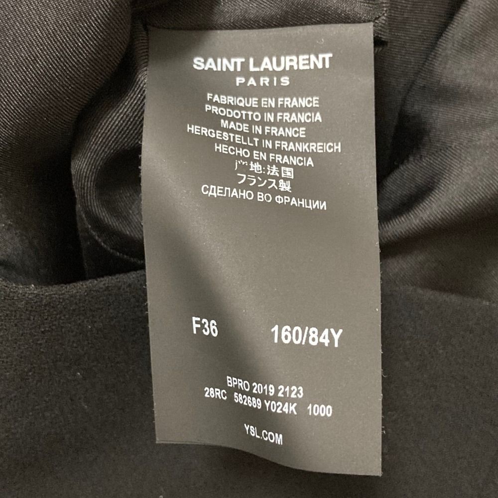 Saint Laurent Paris Wool Half Sleeve Dress 160 Black — view 6