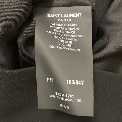 Saint Laurent Paris Wool Half Sleeve Dress 160 Black — view 6