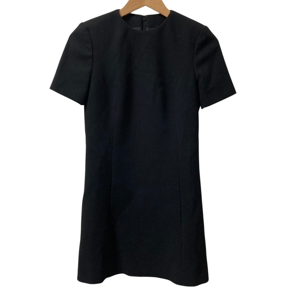 Saint Laurent Paris Wool Half Sleeve Dress 160 Black