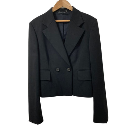 Gucci Era Double Breasted Cropped Tailored Jacket 42 Black