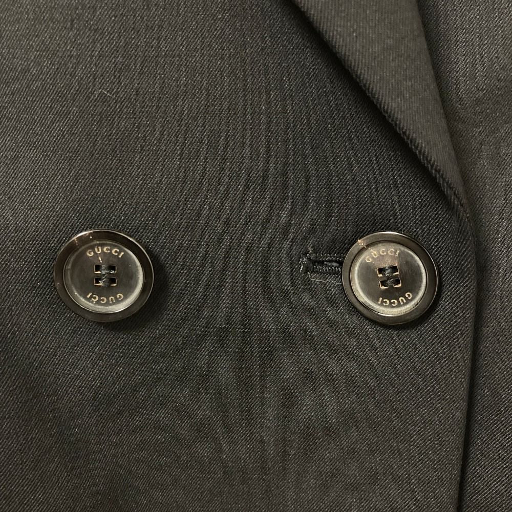Gucci Era Double Breasted Cropped Tailored Jacket 42 Black — view 7