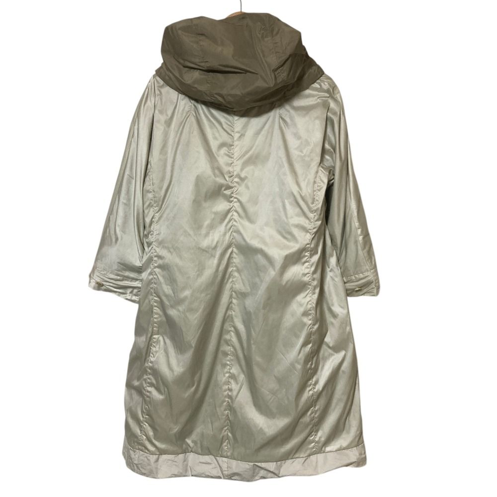 Max Mara S Reversible Waist Drawstring Nylon Coat 42 Gray — view 4