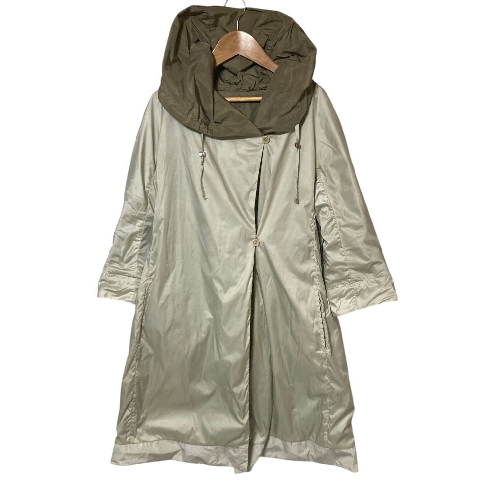 Max Mara S Reversible Waist Drawstring Nylon Coat 42 Gray — view 3