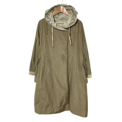 Max Mara S Reversible Waist Drawstring Nylon Coat 42 Gray