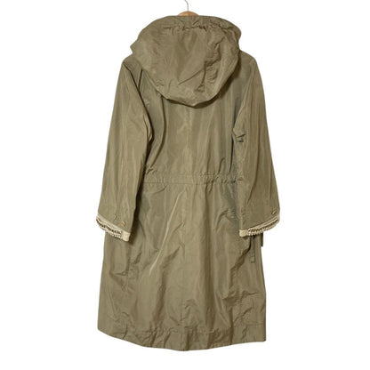 Max Mara S Reversible Waist Drawstring Nylon Coat 42 Gray — view 2