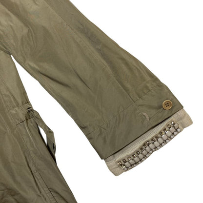 Max Mara S Reversible Waist Drawstring Nylon Coat 42 Gray — view 6