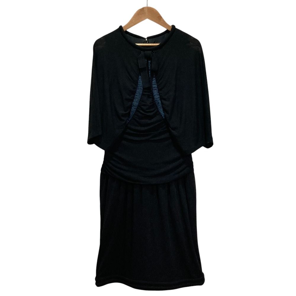 Chanel 09c Ribbon Silk Drape Dress 40 Black