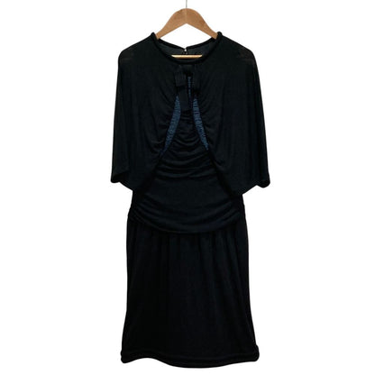 Chanel 09c Ribbon Silk Drape Dress 40 Black