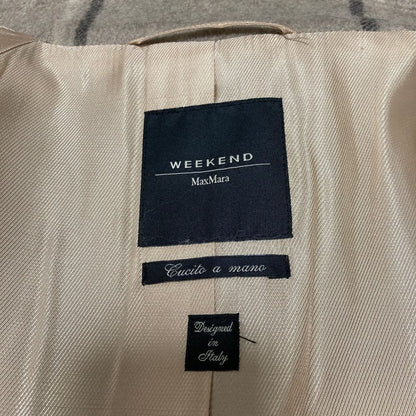 Max Mara Weekend Check Wool Double Breasted Jacket 42 Gray — view 7