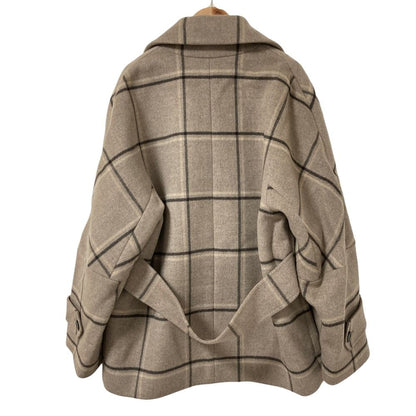 Max Mara Weekend Check Wool Double Breasted Jacket 42 Gray — view 2