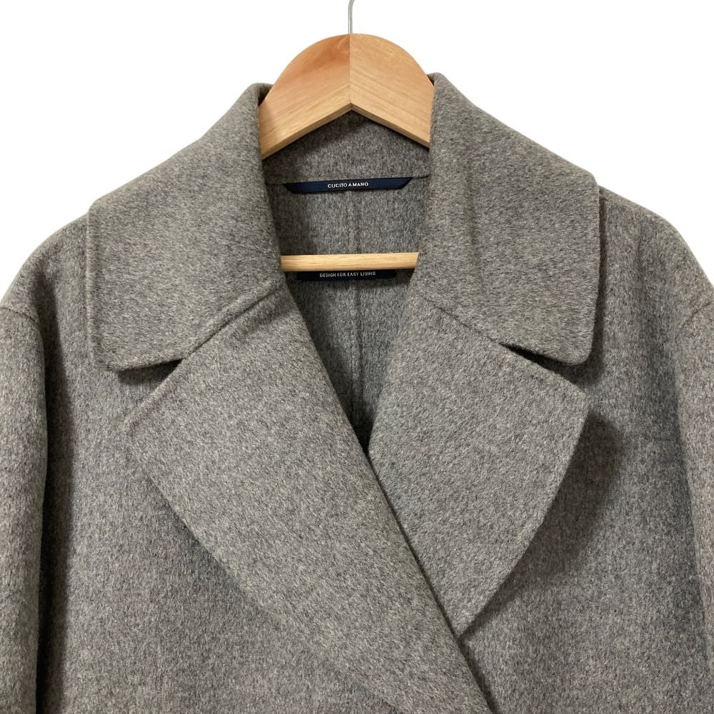 Max Mara 'S Cucito a Mano Wool Double Breasted Coat 42 Gray — view 4