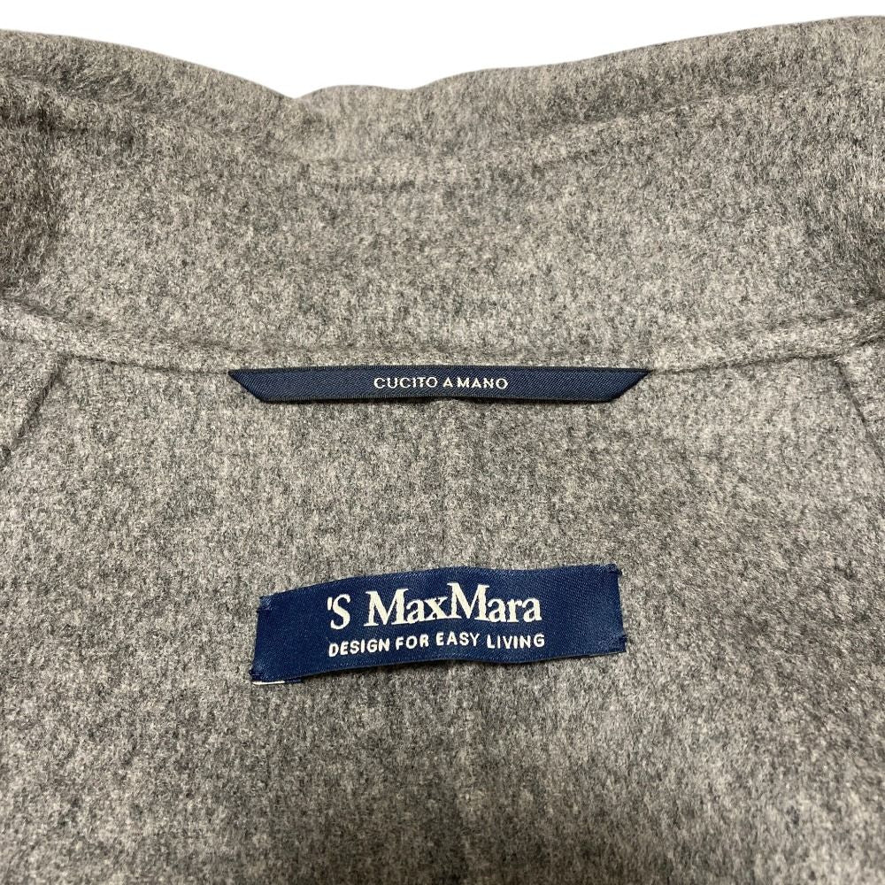 Max Mara 'S Cucito a Mano Wool Double Breasted Coat 42 Gray — view 6