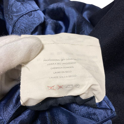 Versace Gianni Cashmere Wool Medusa Button Long Che Star Coat 46 Black — view 8