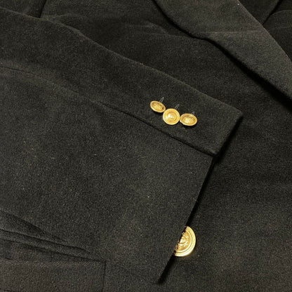 Versace Gianni Cashmere Wool Medusa Button Long Che Star Coat 46 Black — view 6