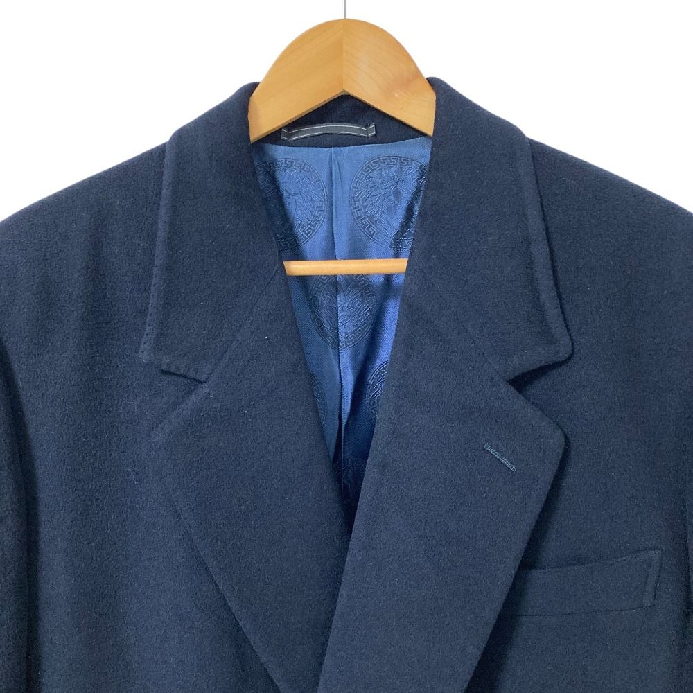 Versace Gianni Cashmere Wool Medusa Button Long Che Star Coat 46 Black — view 4