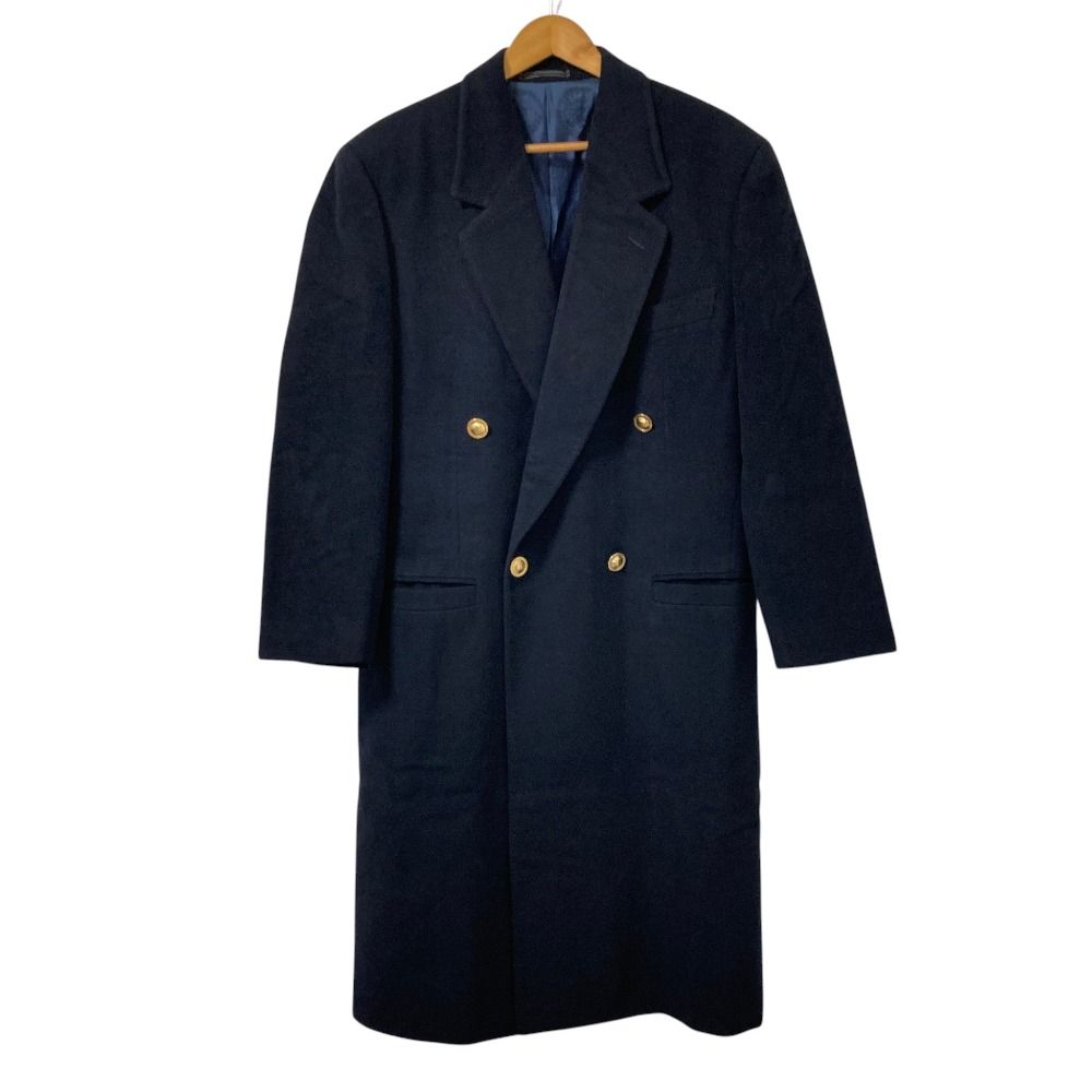 Versace Gianni Cashmere Wool Medusa Button Long Che Star Coat 46 Black