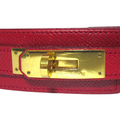 Hermes Kelly Leather Belt 70 Red Gold — view 3