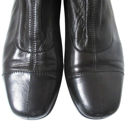 Chanel Stretch Flat Leather Short Boots 35 Black — view 4