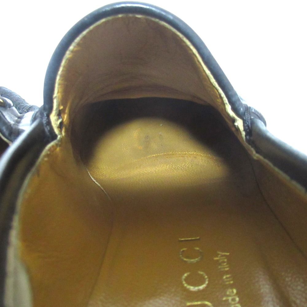 Gucci GG Pattern Jacquard Horsebit Loafers Shoes 36c Black Gold — view 6