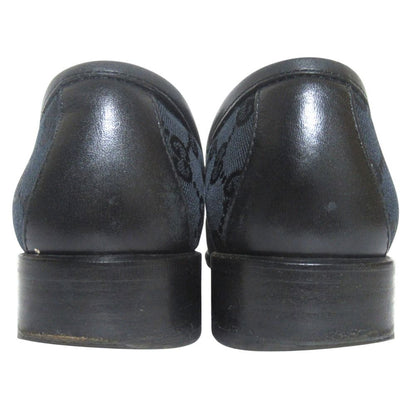 Gucci GG Pattern Jacquard Horsebit Loafers Shoes 36c Black Gold — view 7
